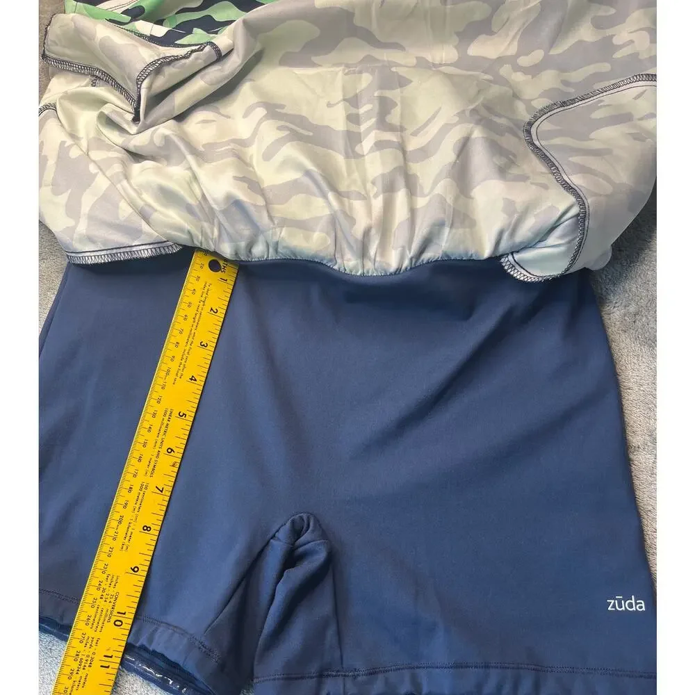 ZUDA Womens Size Small Skort Green/Blue Print Sports Golf Skort Athletic‎